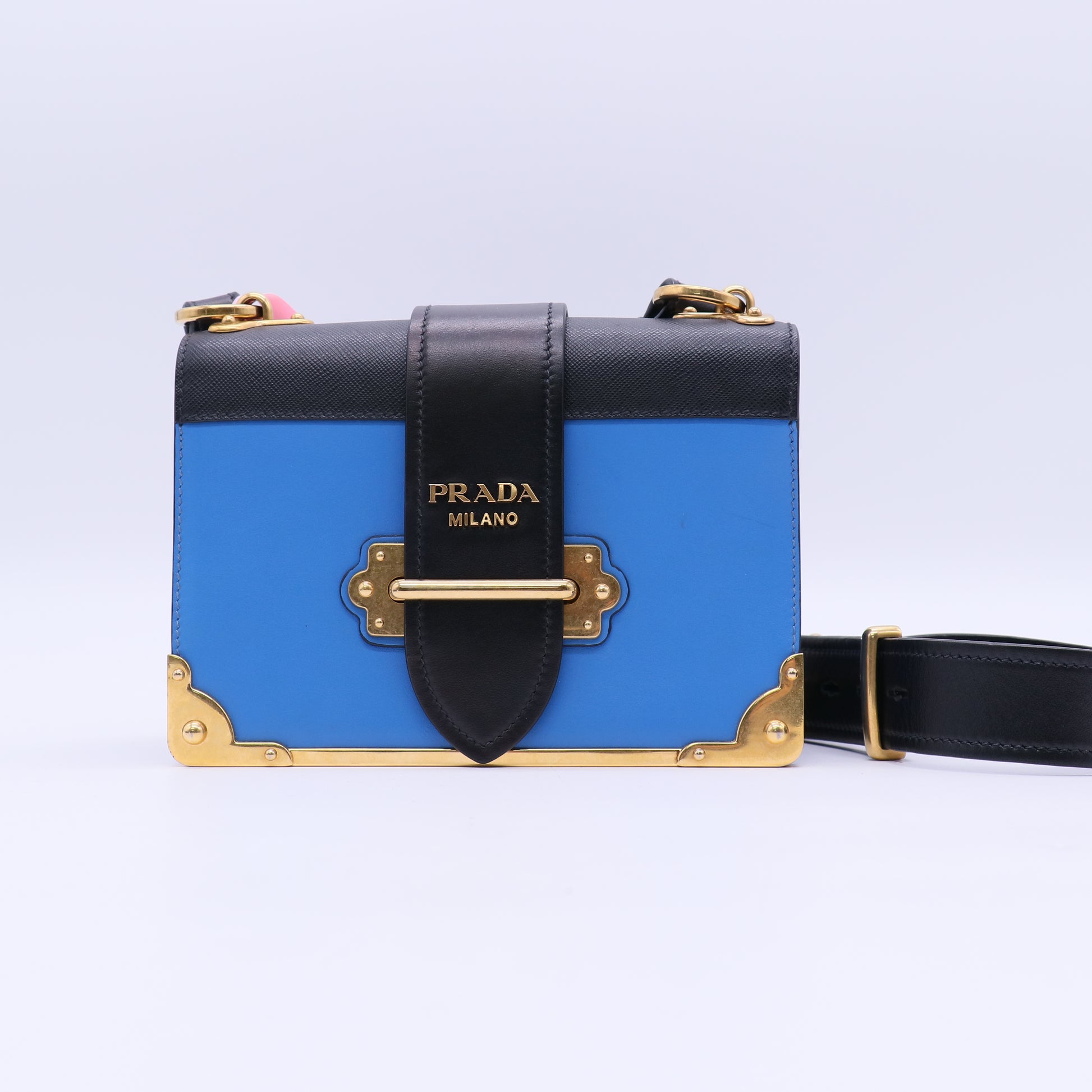 Prada City Calf Saffiano Cahier Bag Astrale Black twins LDJ3691