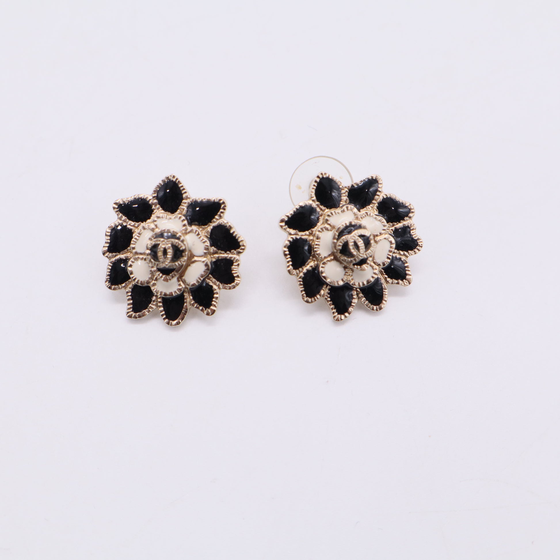 Chanel Crystal CC Clover Stud Earrings twins LDJ3251
