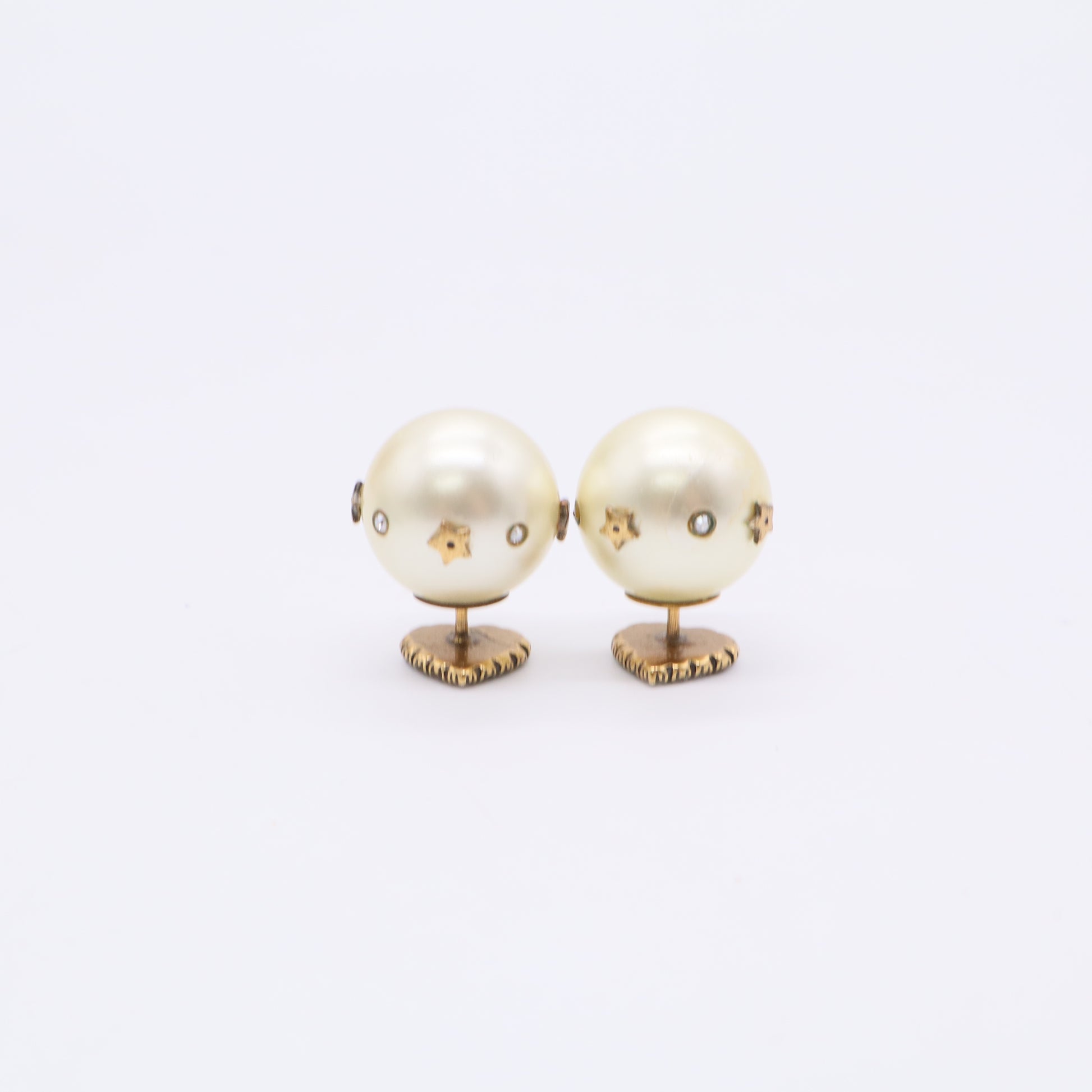 Christian Dior Pearl My ABCDior Tribales Etoile Earring Gold TWINS LDJ3248