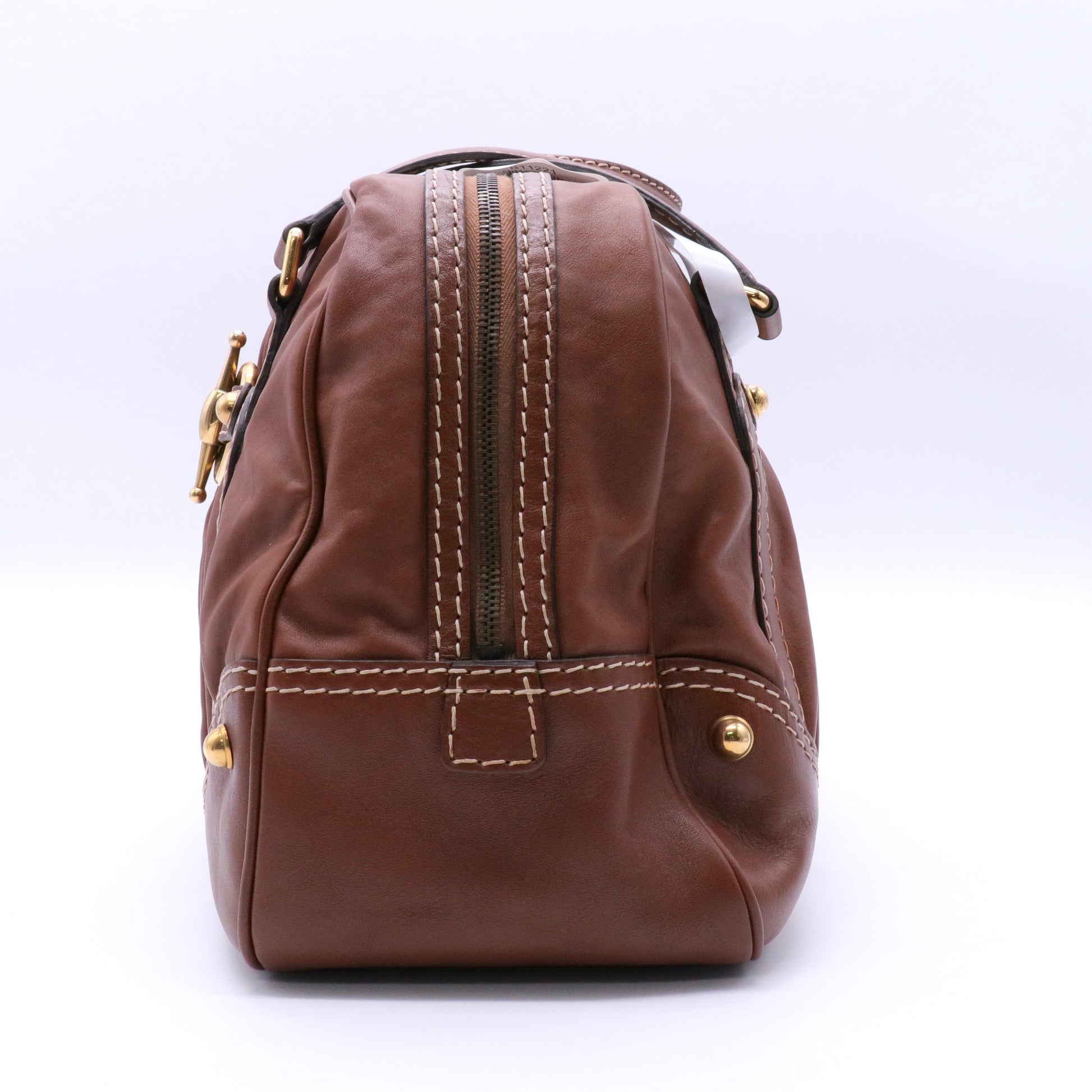 Gucci Horsebit Leather Satchel Bag Brown twins