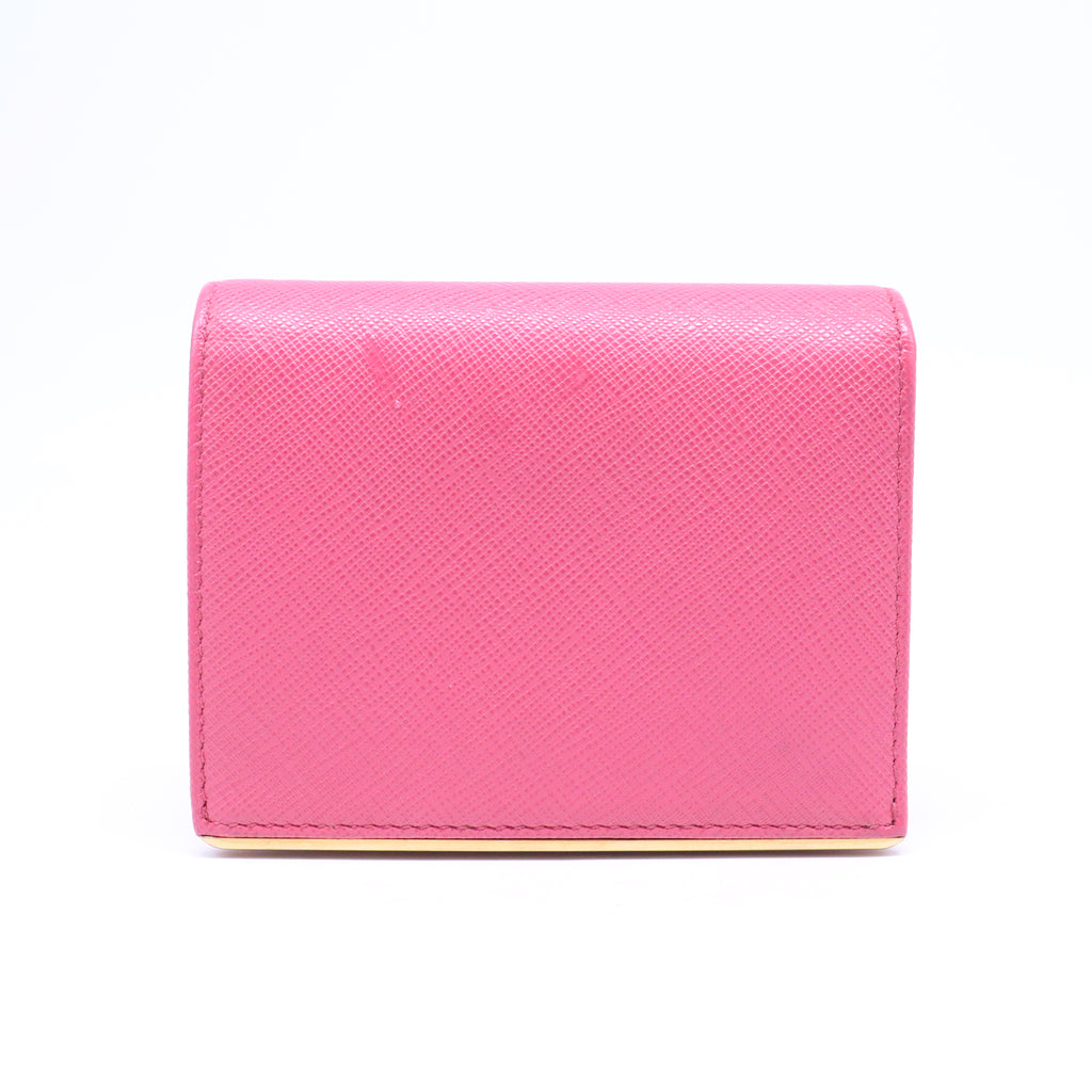 Women's Pink Leather Short Wallet W20953
