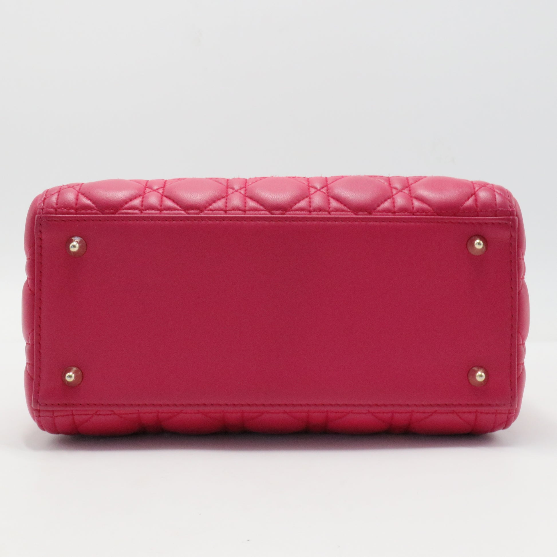 Lambskin Cannage Medium Lady Dior Fuchsia