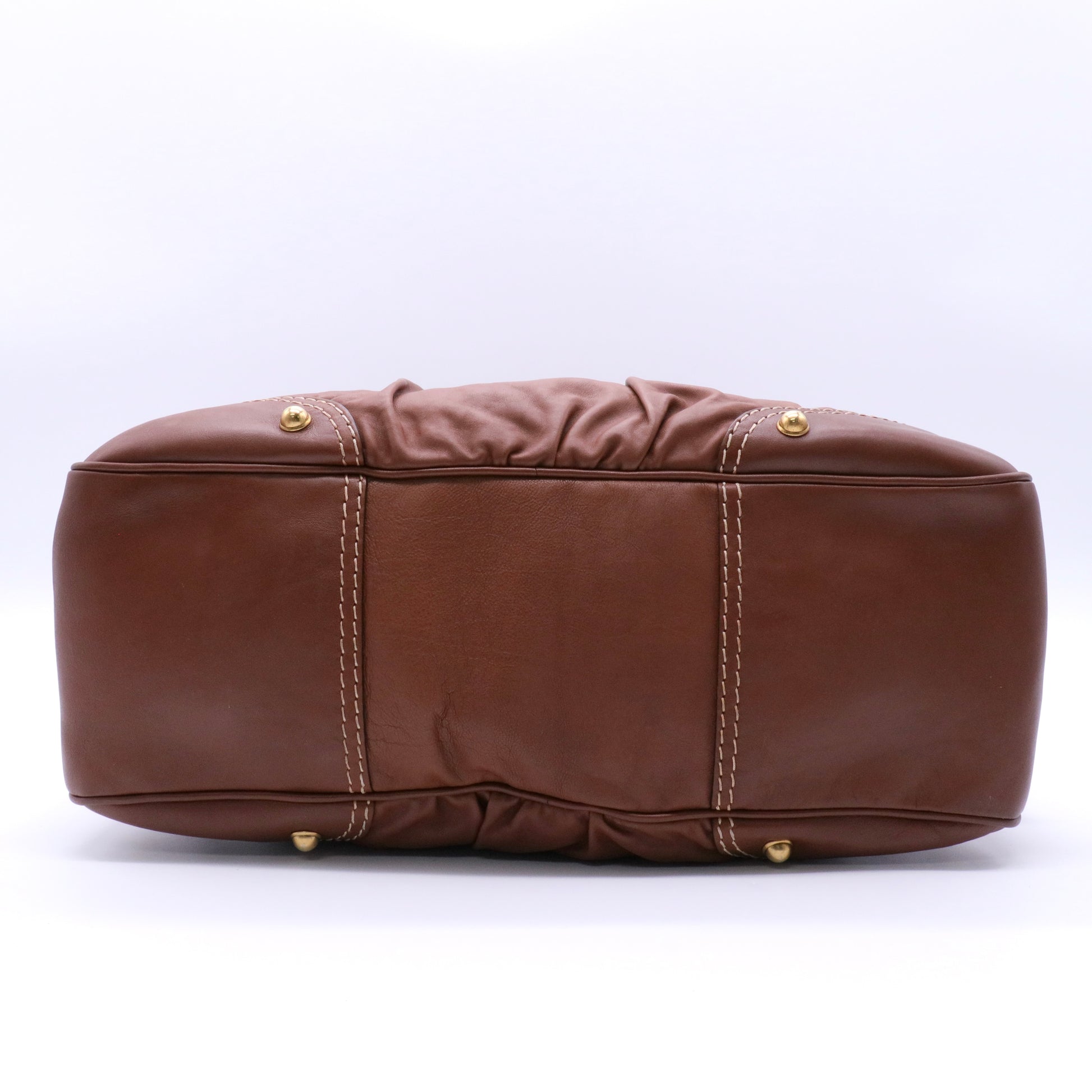 Gucci Horsebit Leather Satchel Bag Brown twins