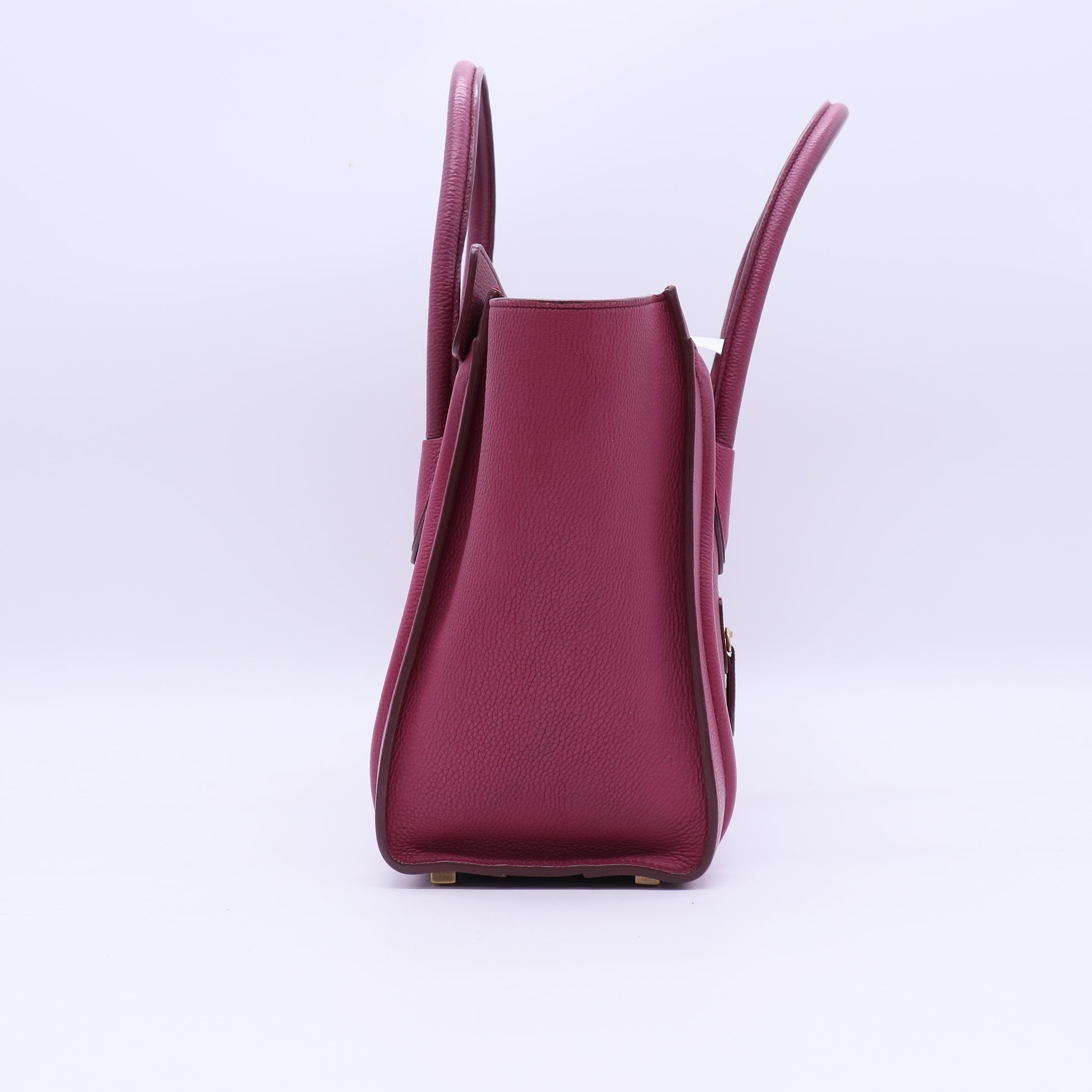 Celine Plum Drummed Calfskin Leather Luggage Tote Bag twins B20879