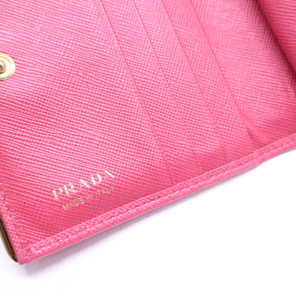 Women's Pink Leather Short Wallet W20953