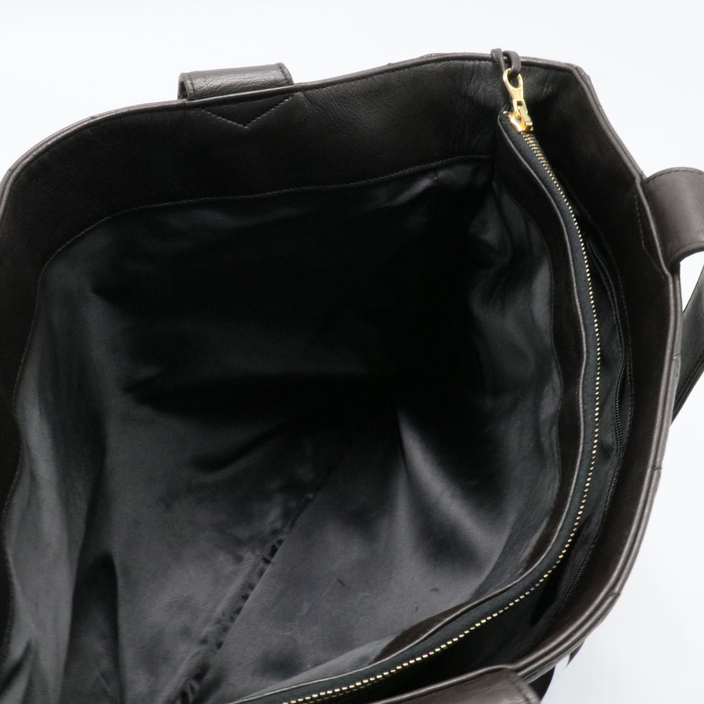Black CC Quilted Lambskin Tote Leather Bag