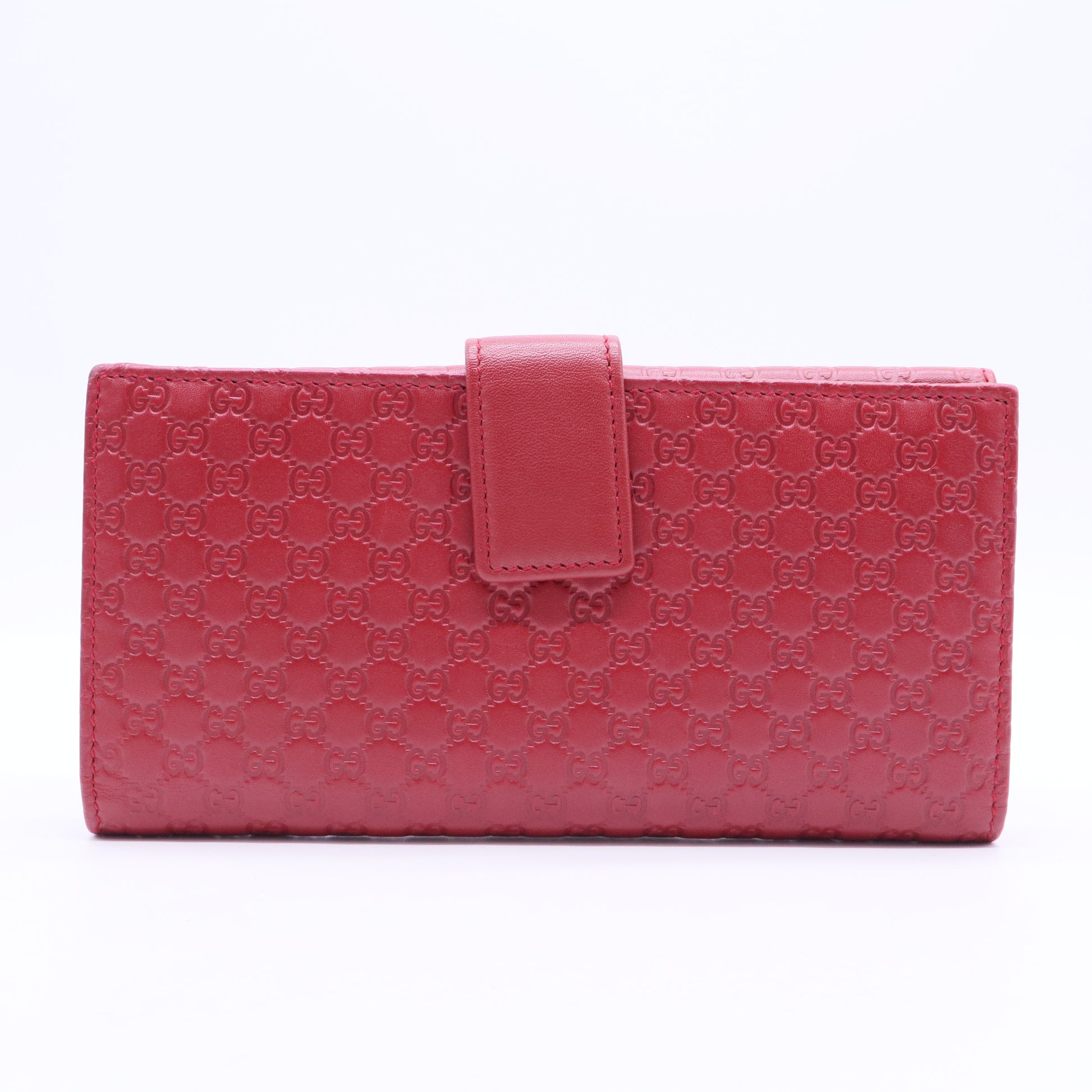 Red Microgucissima Leather Continental Flap Wallet