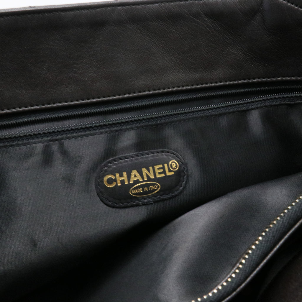 Black CC Quilted Lambskin Tote Leather Bag