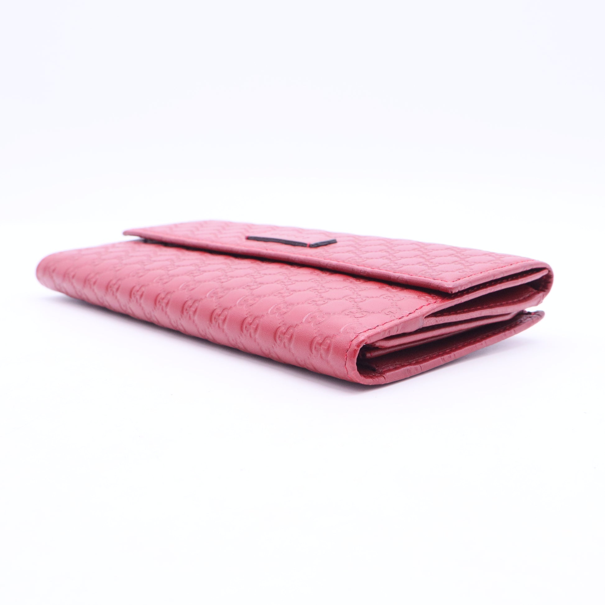 Red Microgucissima Leather Continental Flap Wallet