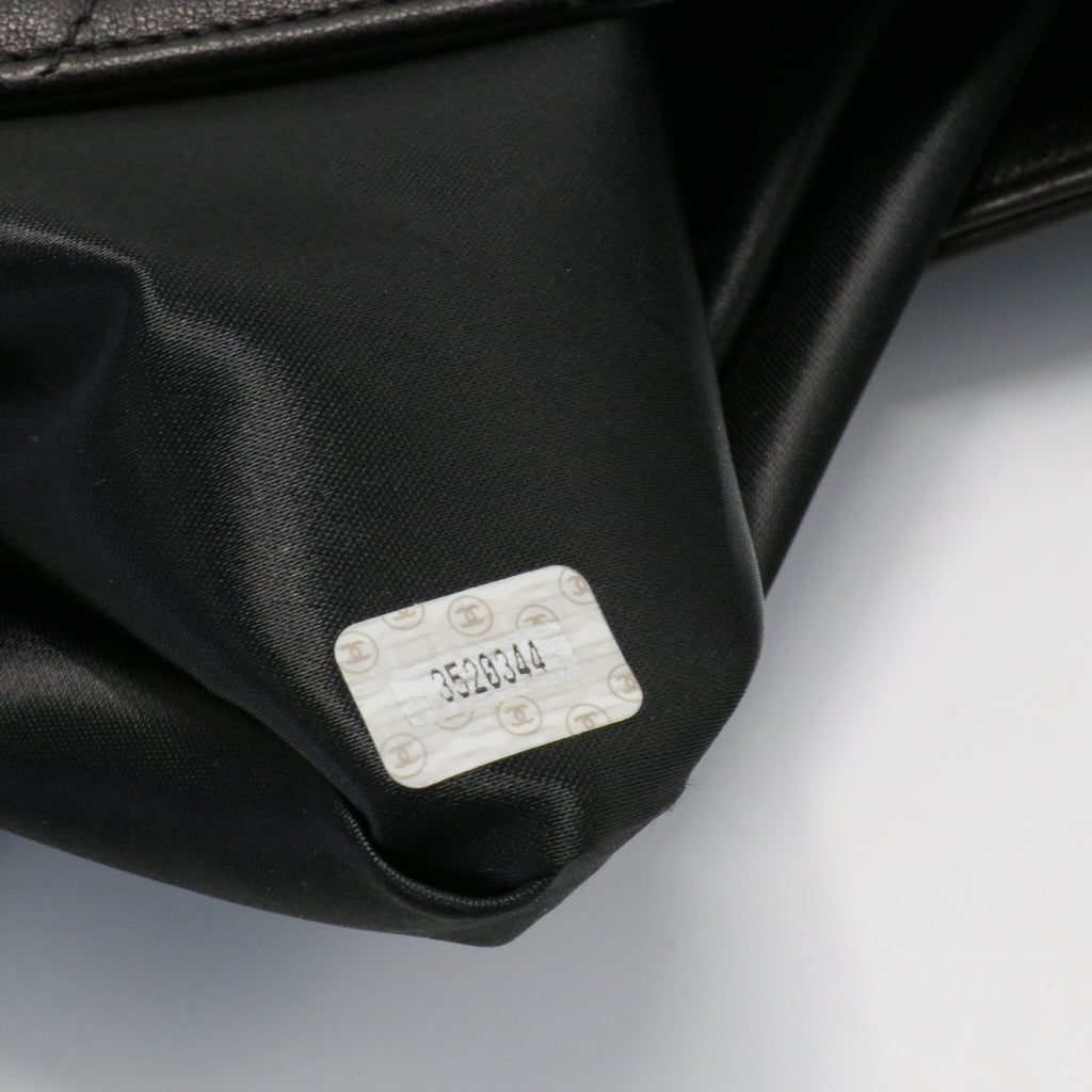 Black CC Quilted Lambskin Tote Leather Bag