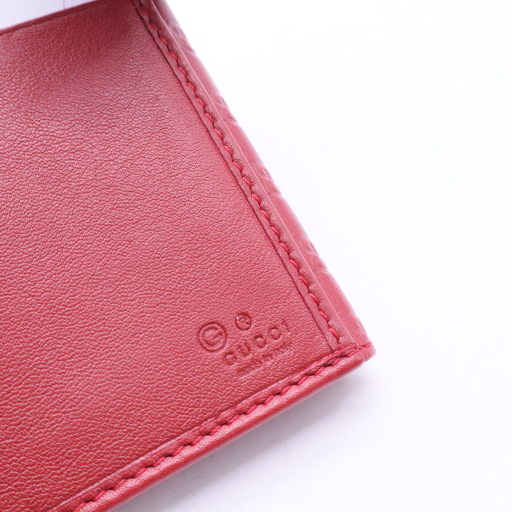 Red Microgucissima Leather Continental Flap Wallet