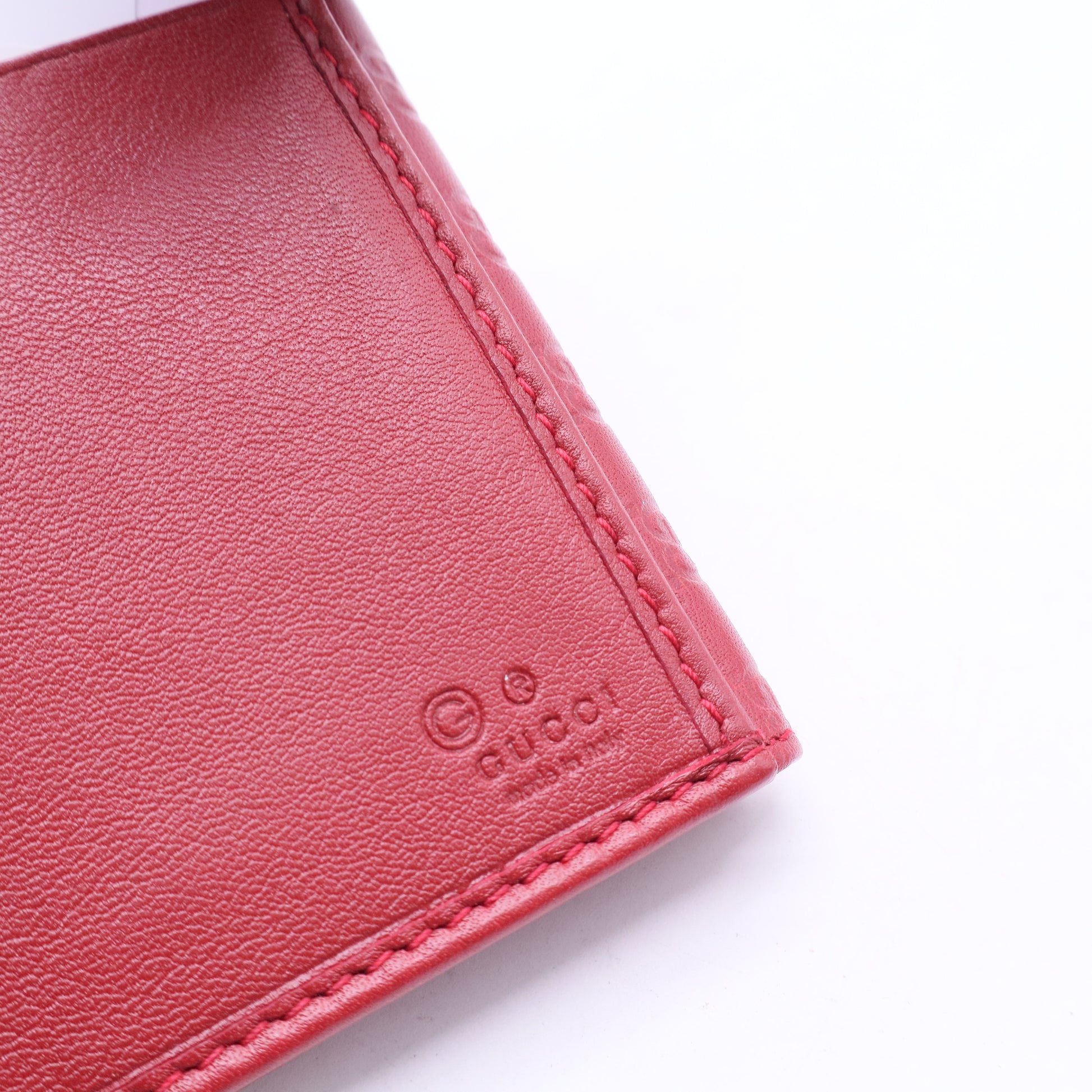 Red Microgucissima Leather Continental Flap Wallet