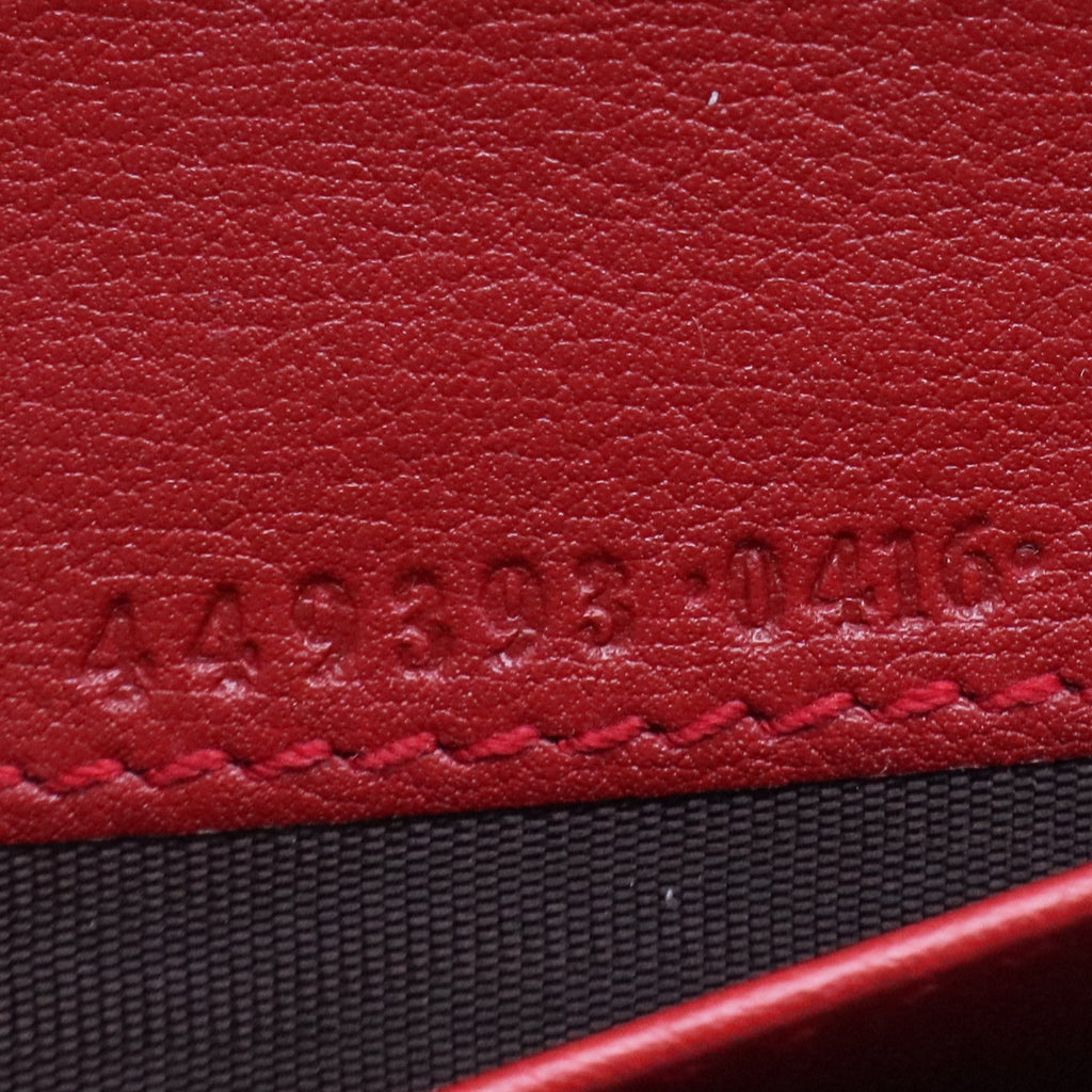 Red Microgucissima Leather Continental Flap Wallet
