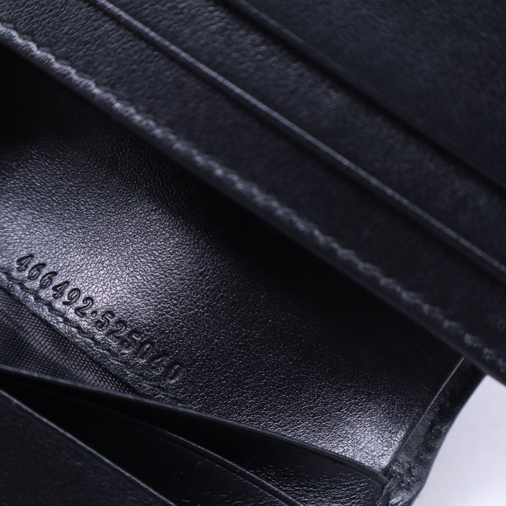 Black Matelassé Leather GG Marmont Card Case W21008