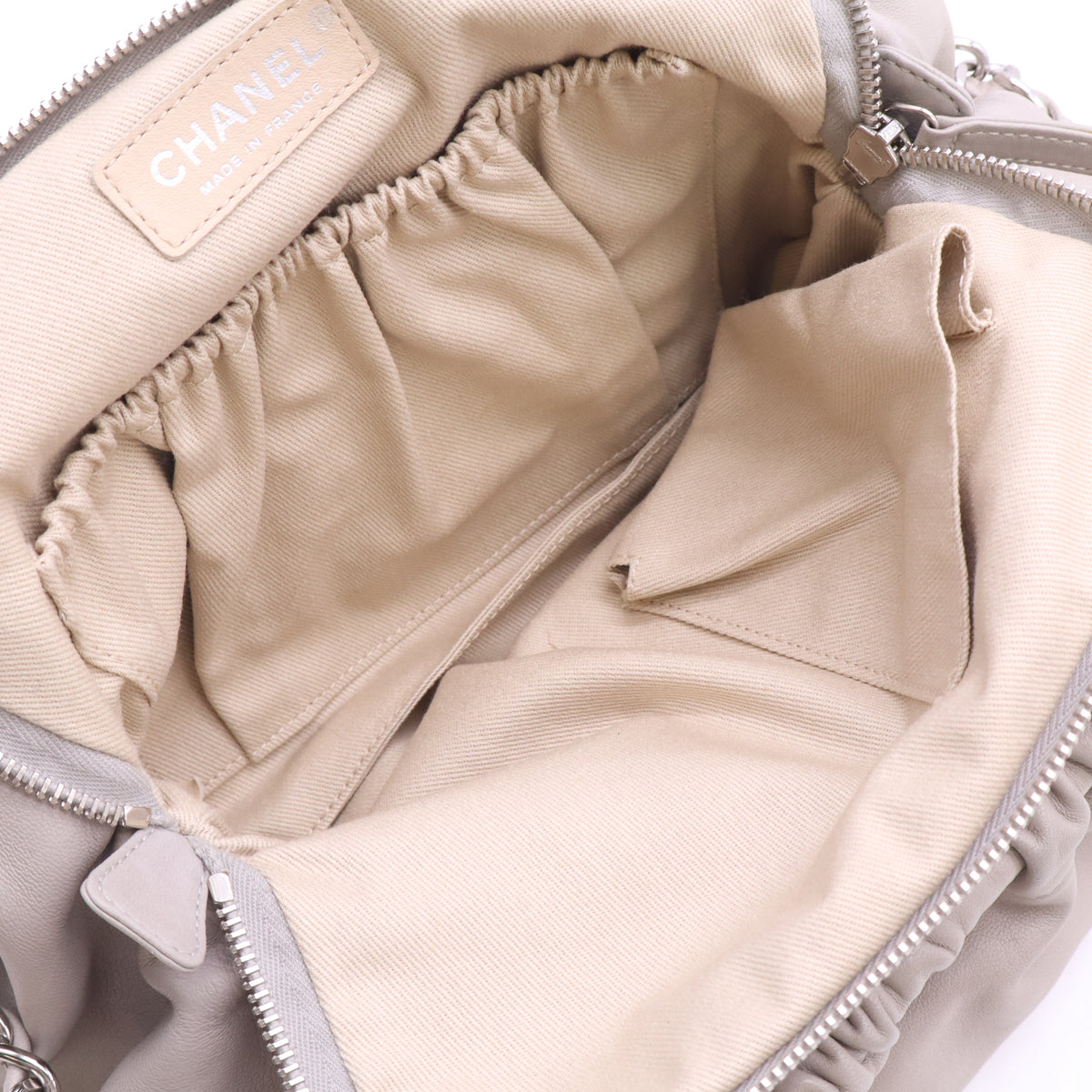 Chanel lambskin shoulder bag beige B24314