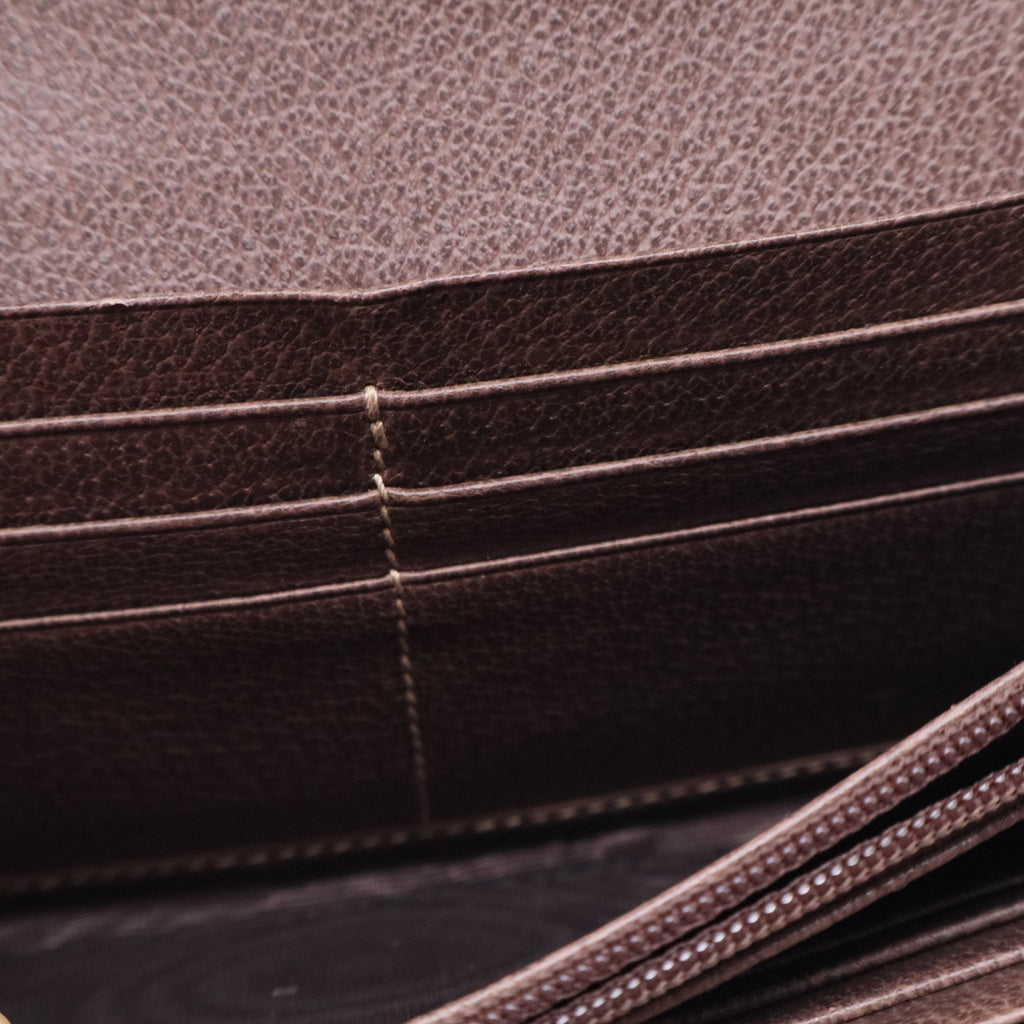 Ophidia Wallet on Chain GG Coated Canvas with Leather Twins LDJ3241