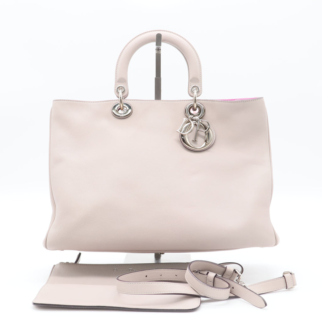 Light Purple Calfskin Leather Large Diorissimo Tote Bag twins