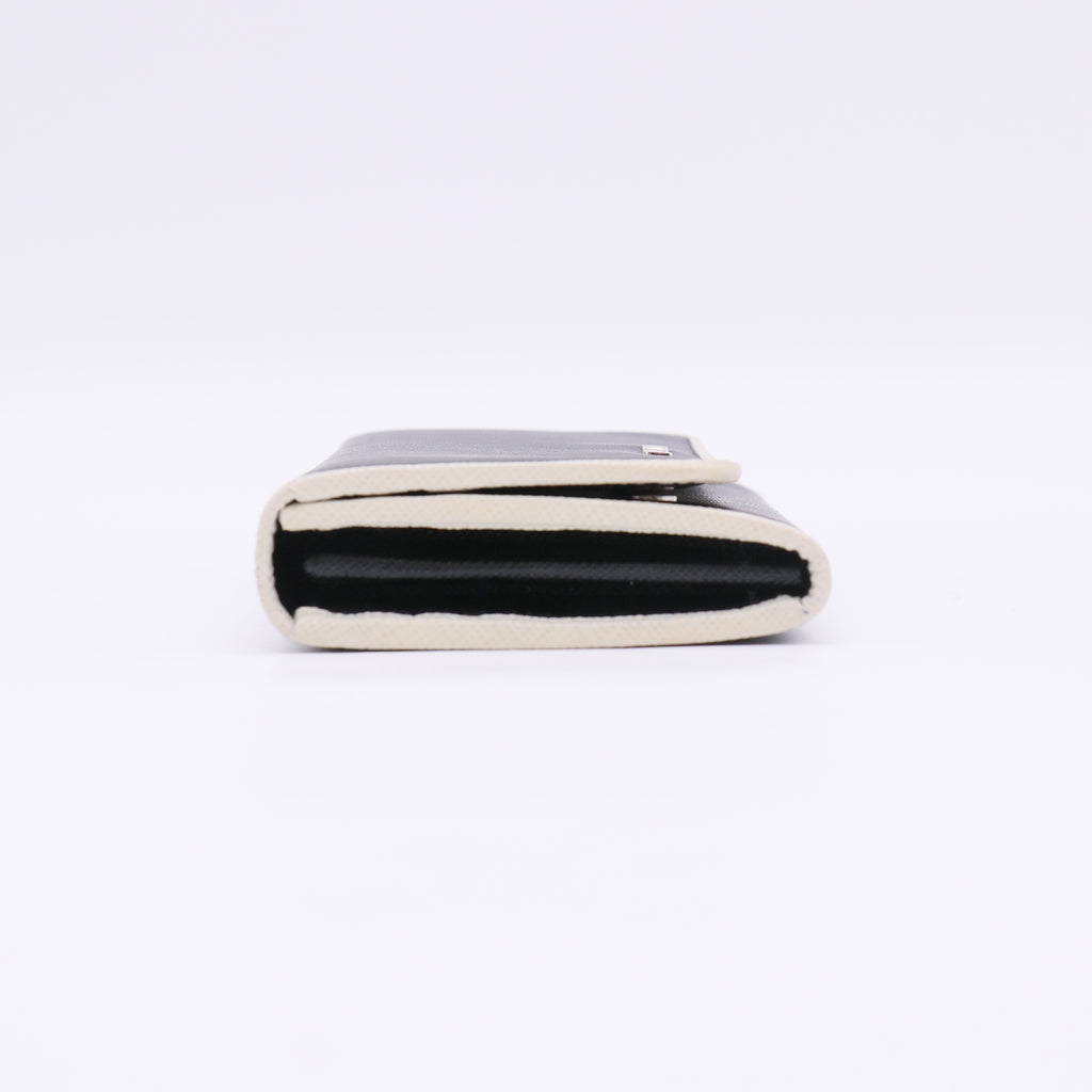 Prada Saffiano Metal Bar Continental Flap Wallet W22879