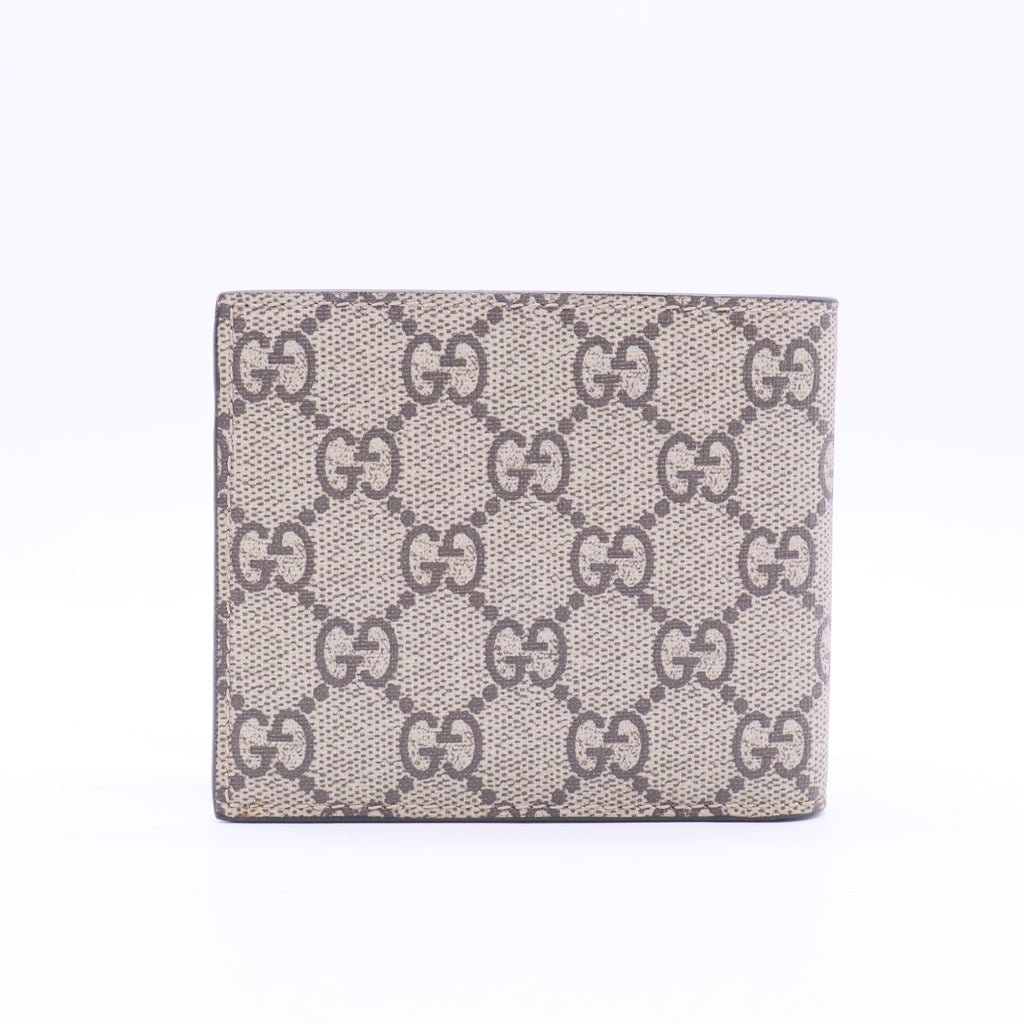 GG Supreme Monogram Selleria Calfskin Tiger Nice Bi-Fold Wallet W11300