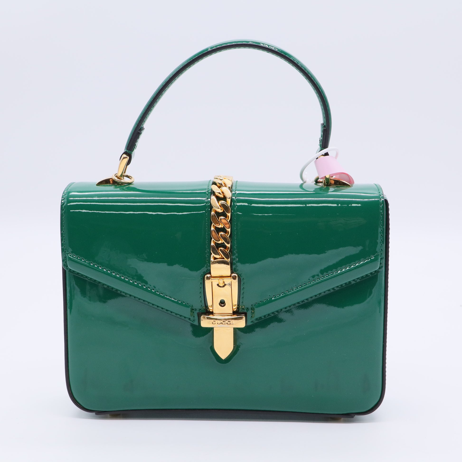 Gucci 1969 Sylvie Top Handle Bag Patent Leather Twins LDJ3242
