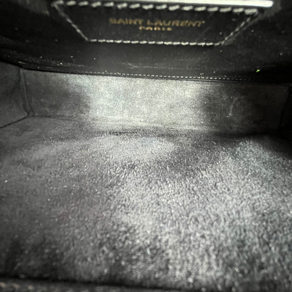 Black Leather Medium Kate Tassel Shoulder Bag twins