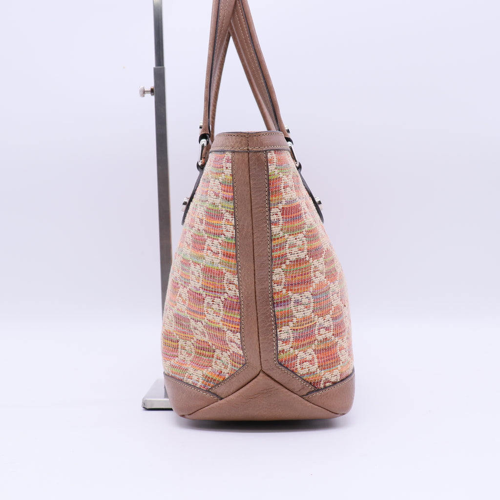 Sunset Tote Straw Libeccio GG Canvas B20897