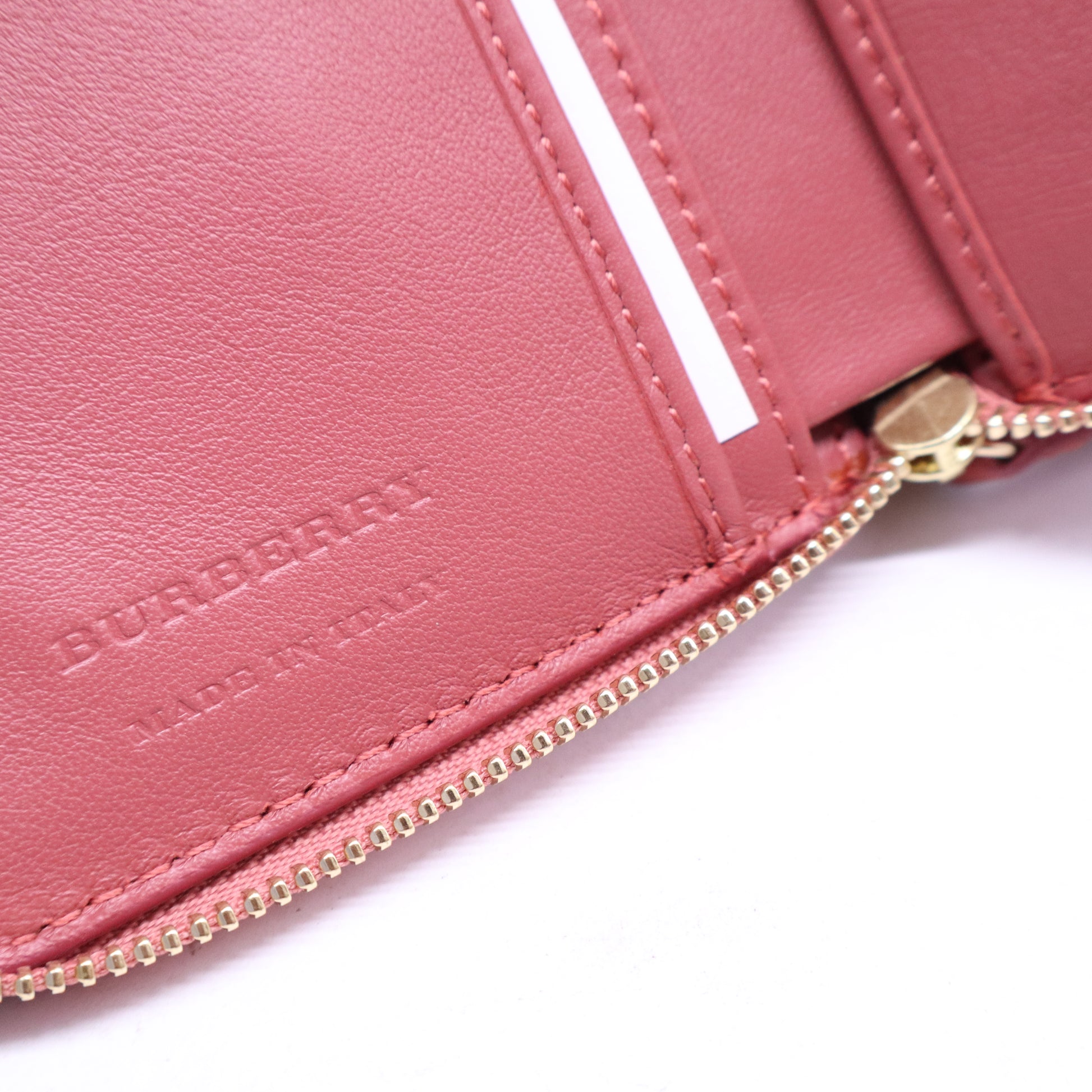 Haymarket Check Leather Zip Around Wallet Red W21011