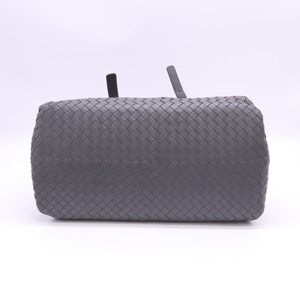 Bottega Veneta Grey Intrecciato Leather Boston Zip Bag B24208