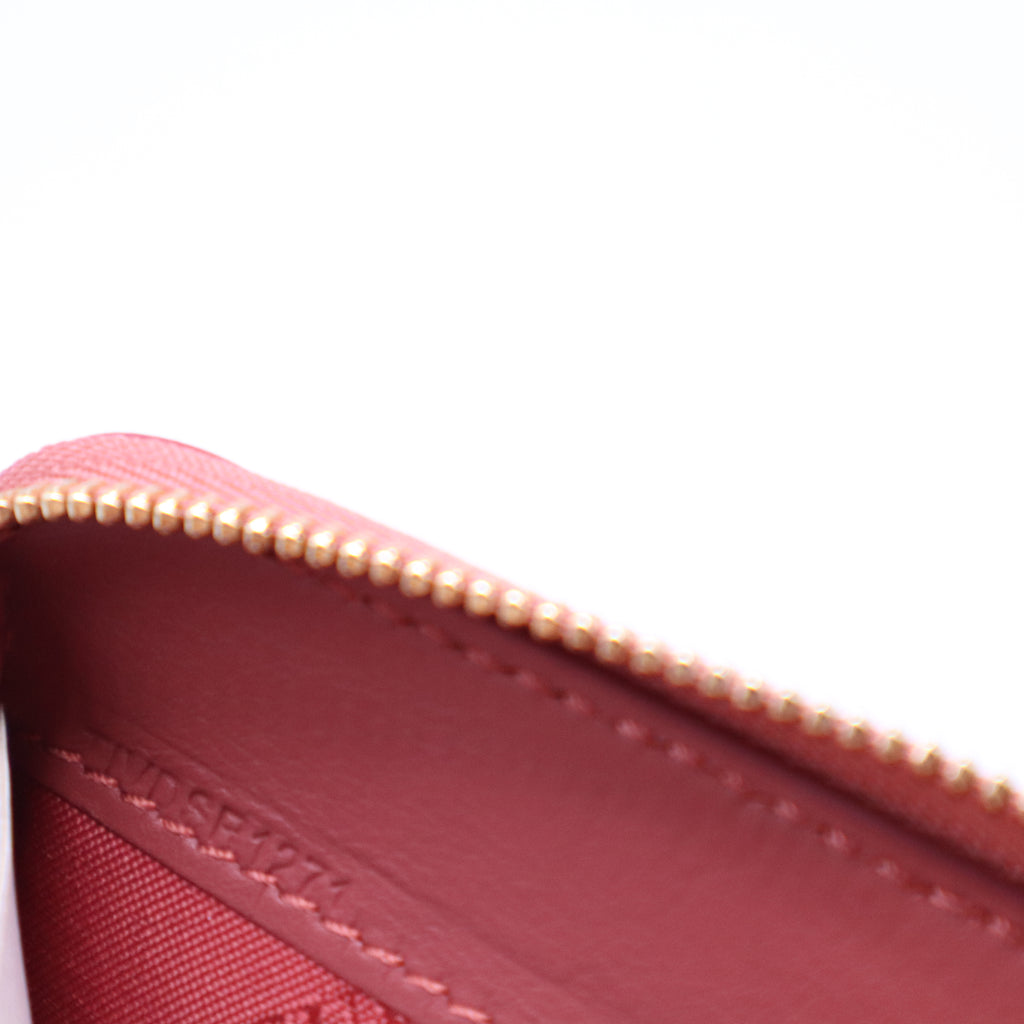 Haymarket Check Leather Zip Around Wallet Red W21011