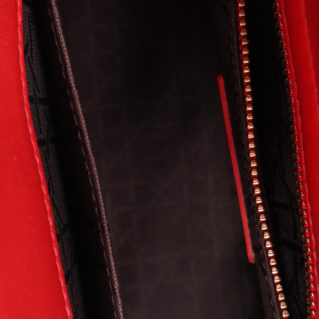 Christian Dior Red Color Lady Dior Lambskin Leather Satchel Bag Twins LDJ3243