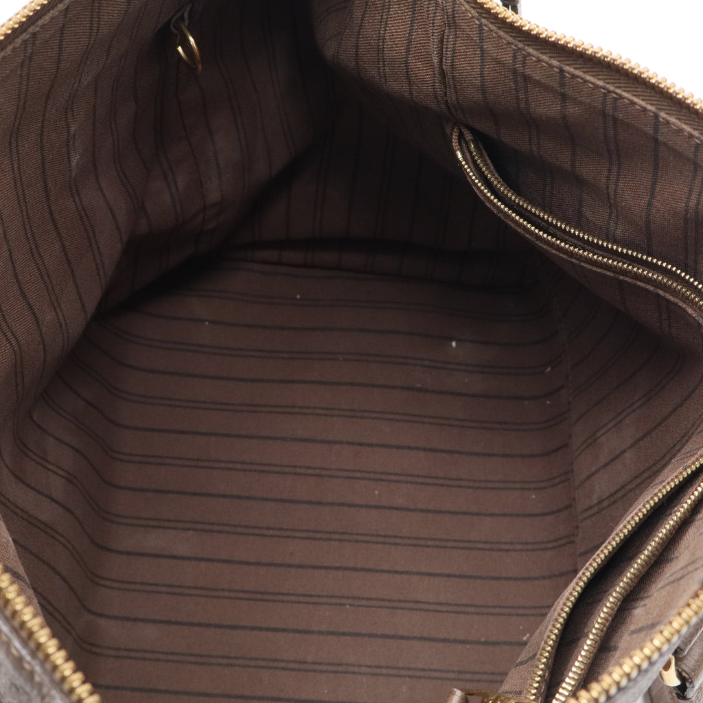 Louis Vuitton Pallas Chain Tote Monogram Empreinte Leather Bag Taupe Twins