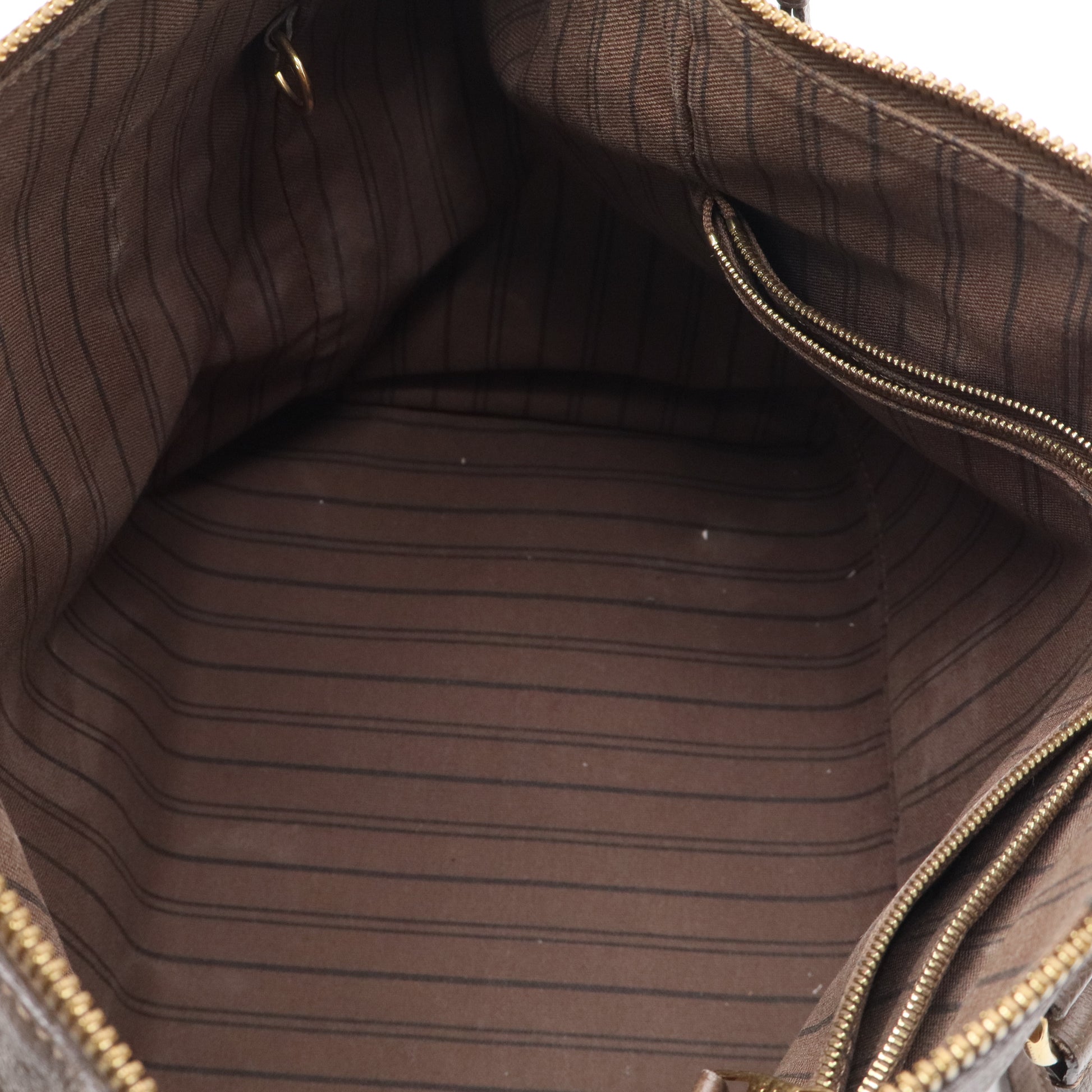 Louis Vuitton Pallas Chain Tote Monogram Empreinte Leather Bag Taupe Twins