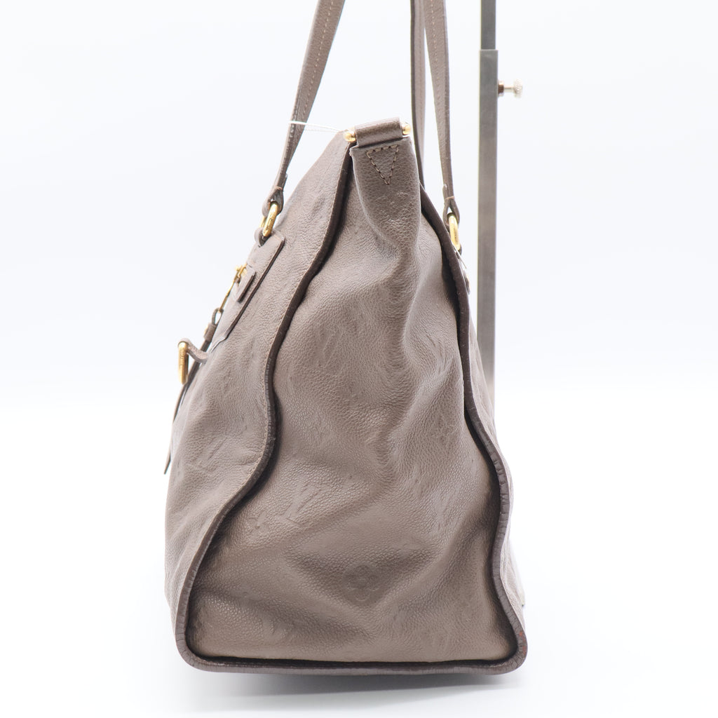 Louis Vuitton Pallas Chain Tote Monogram Empreinte Leather Bag Taupe Twins