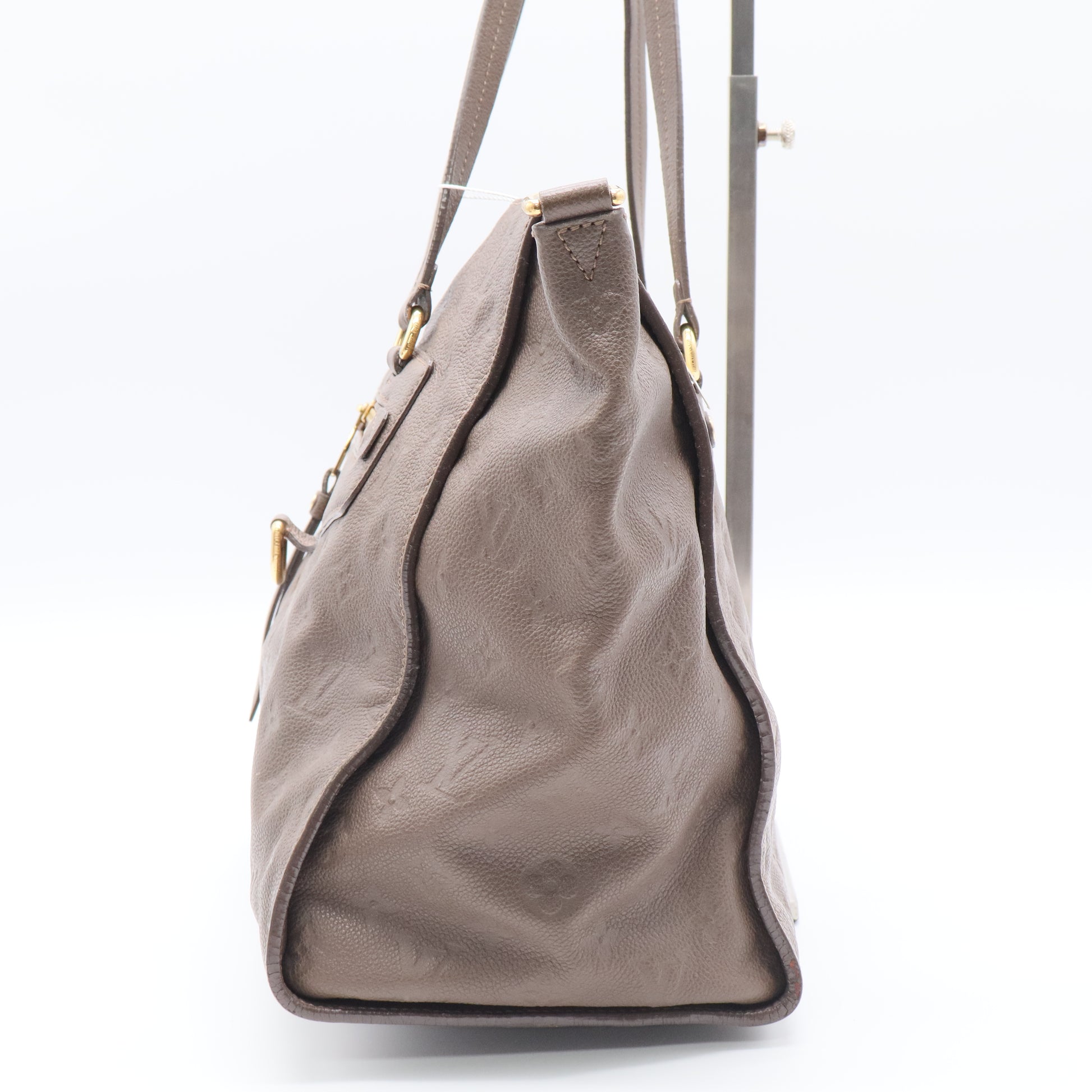 Louis Vuitton Pallas Chain Tote Monogram Empreinte Leather Bag Taupe Twins