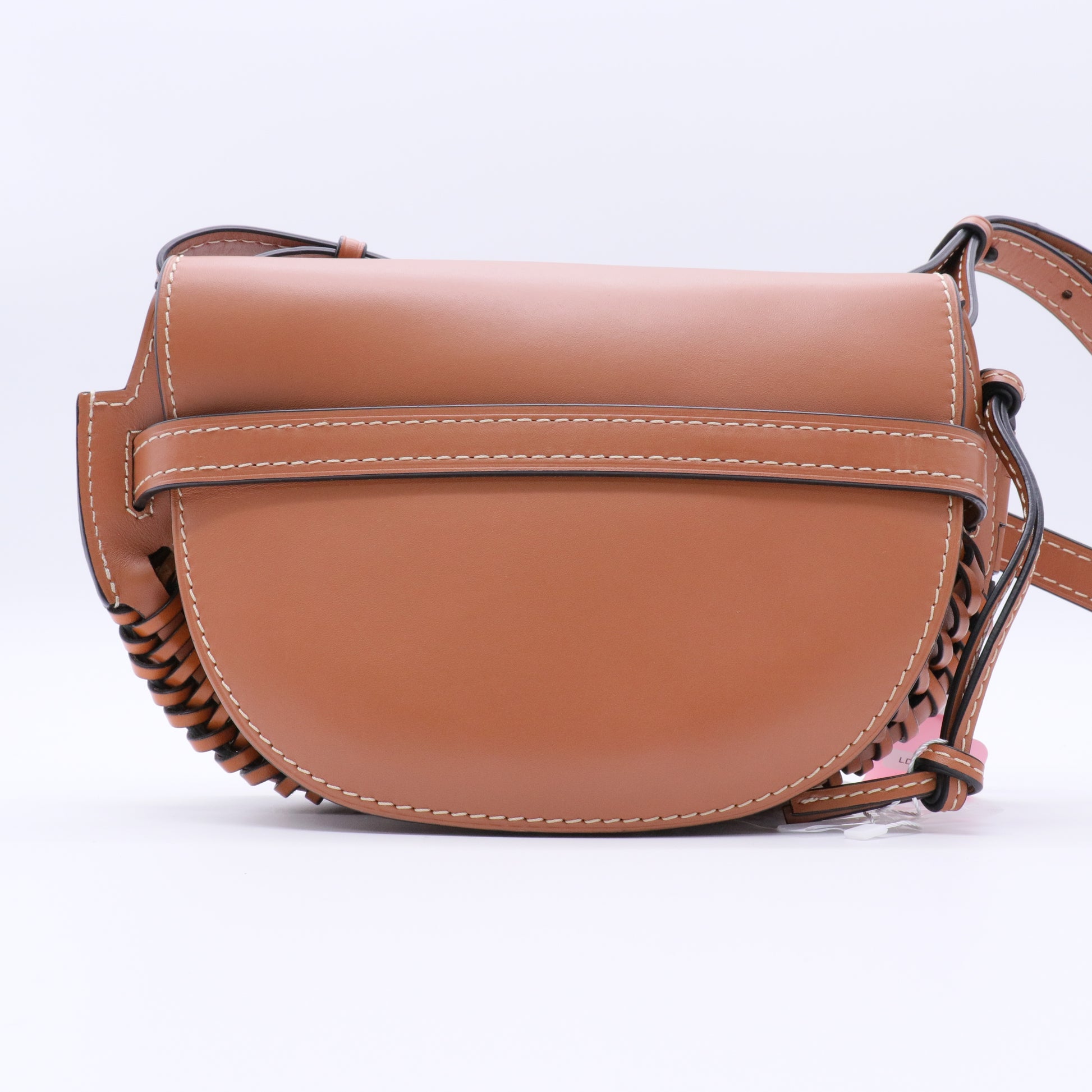 Loewe Gate Dual Mini Woven Calfskin Crossbody Bag Tan Twins