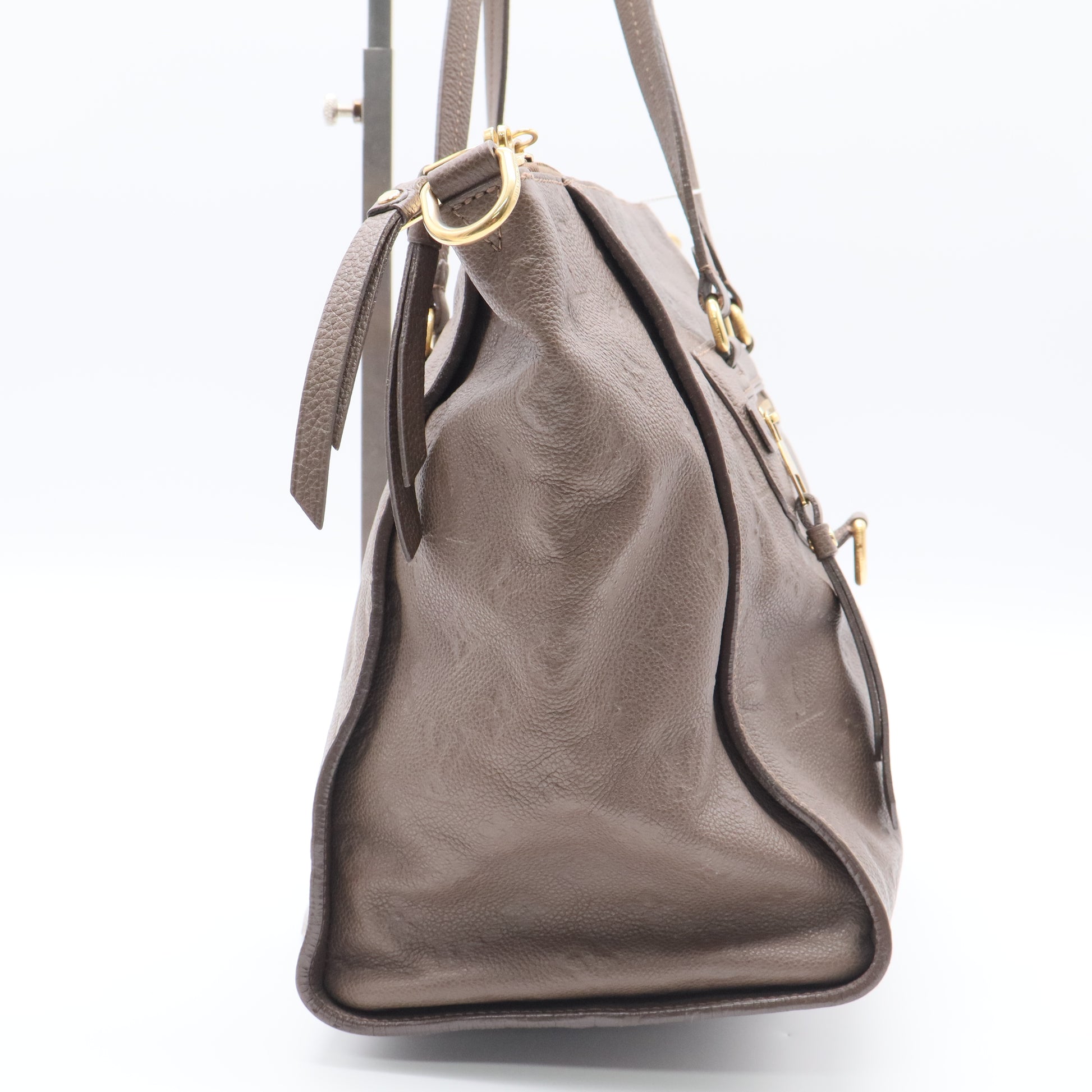 Louis Vuitton Pallas Chain Tote Monogram Empreinte Leather Bag Taupe Twins