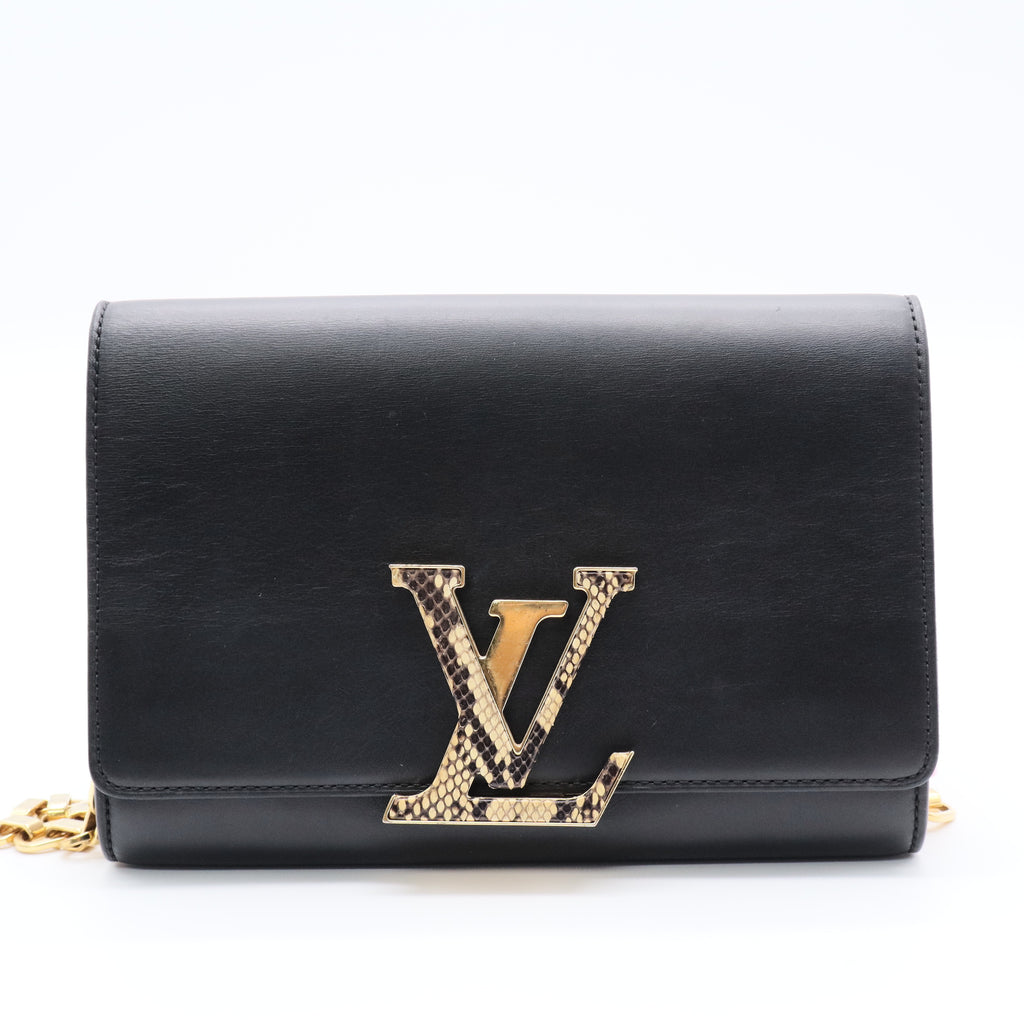 Chain Louise Clutch Leather with Python GM twins