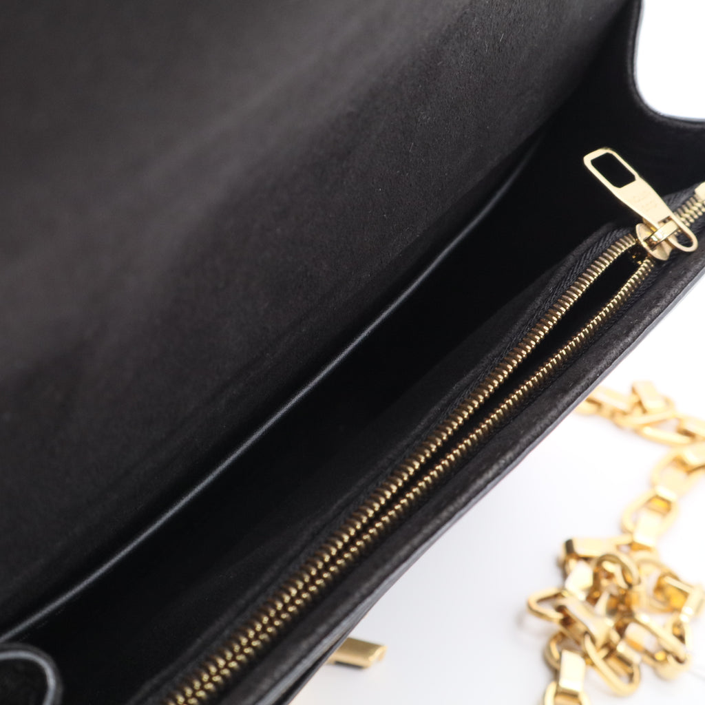 Chain Louise Clutch Leather with Python GM twins