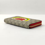 GG Supreme Monogram Embroidered Rainbow Zip Around Wallet Red