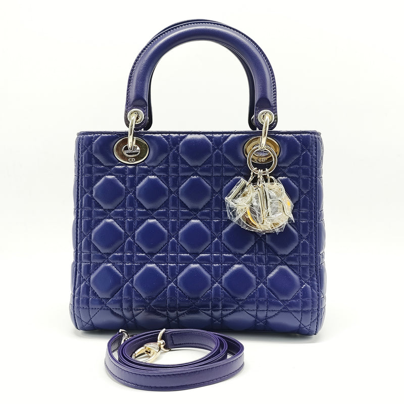 Lady Dior Bag Cannage Quilt Patent Medium