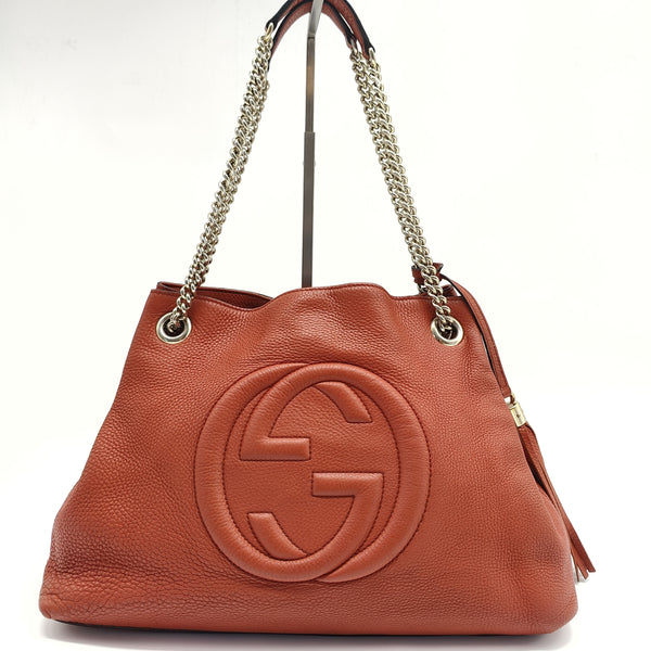 Soho Chain Strap Shoulder Bag Leather