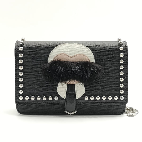 Karlito Wallet on Chain Studded Printed Leather