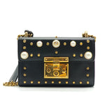 Pearly Padlock Shoulder Bag Studded Leather Small