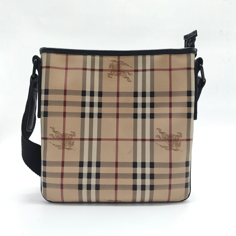 Zip Messenger Bag Haymarket Coated Canvas Small