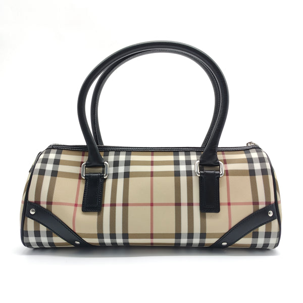 London Check Leather  Top Handle Bag