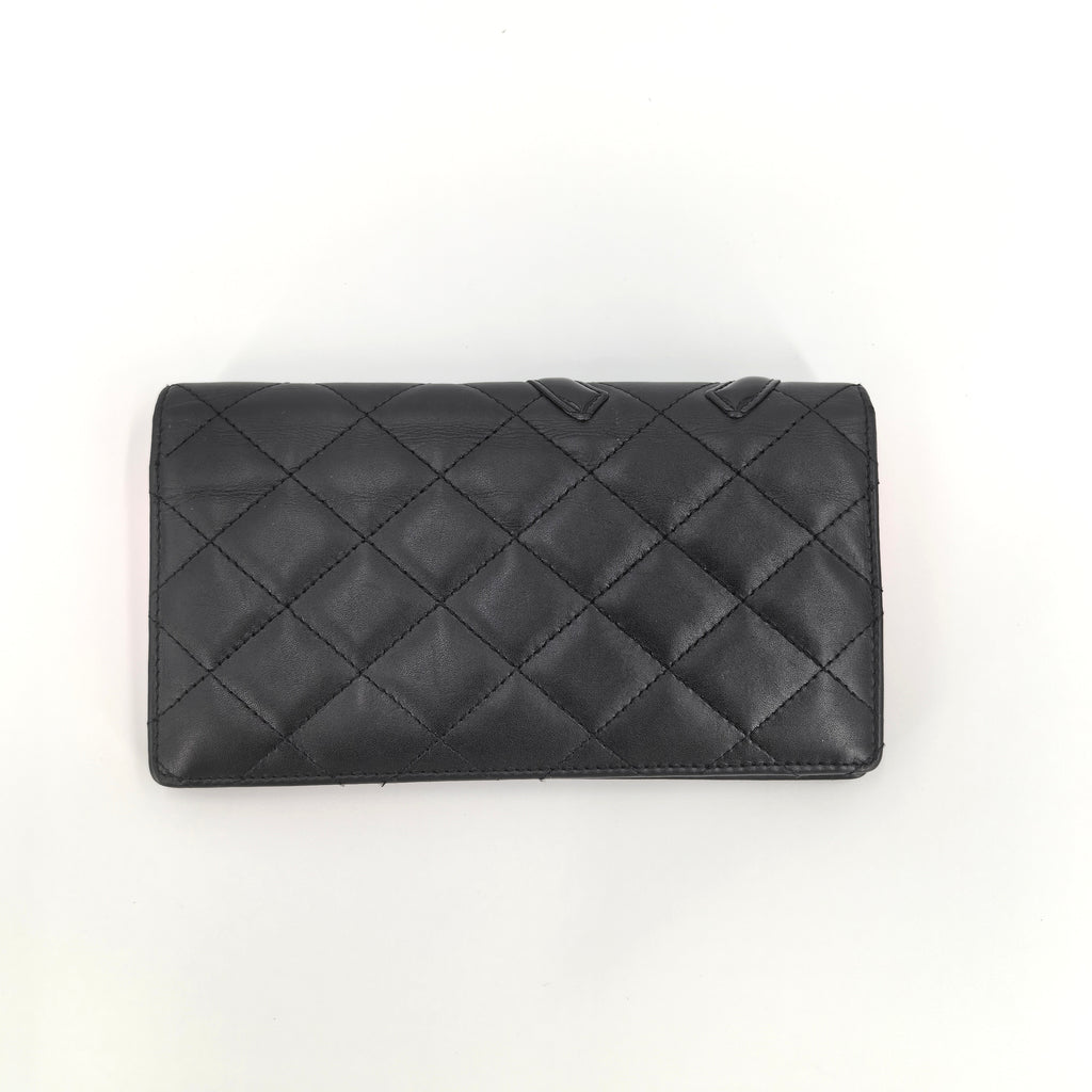 Chanel Wallet Purse Cambon line Black Pink Woman