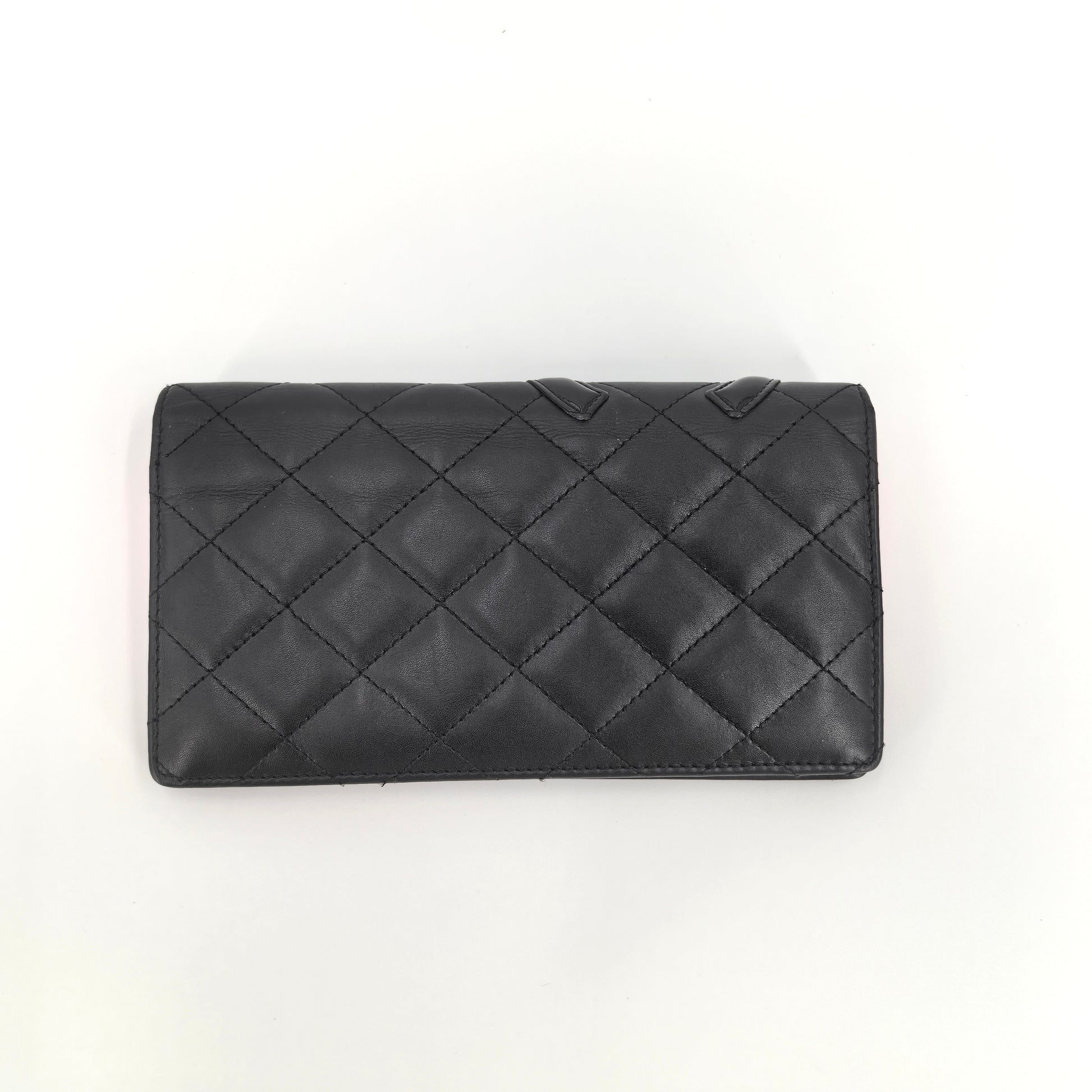 Chanel Wallet Purse Cambon line Black Pink Woman