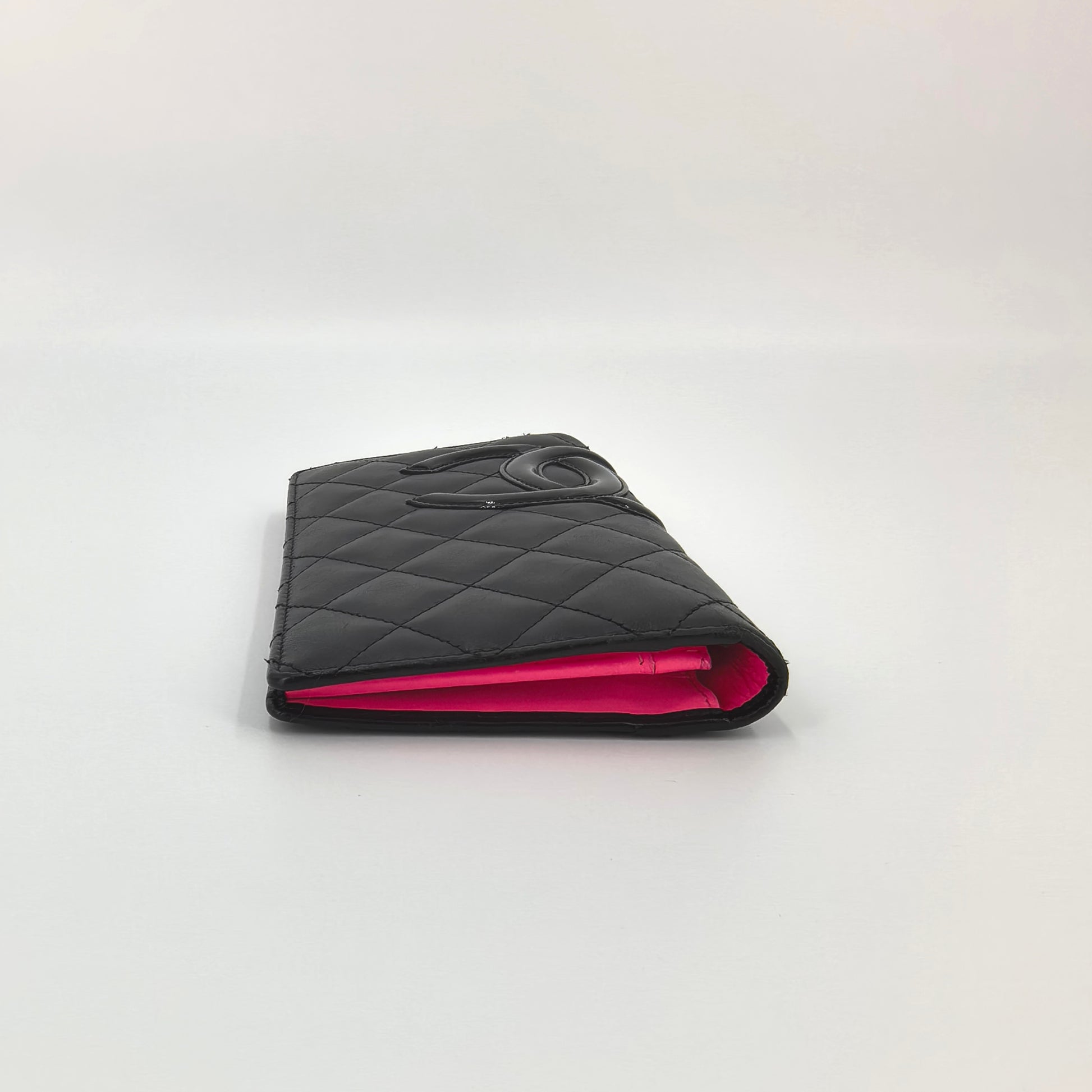 Chanel Wallet Purse Cambon line Black Pink Woman
