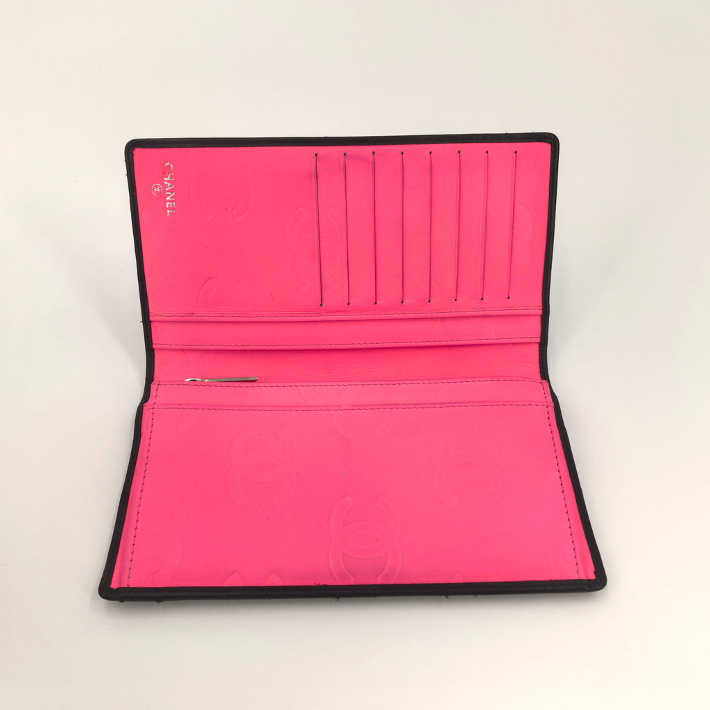 Chanel Wallet Purse Cambon line Black Pink Woman