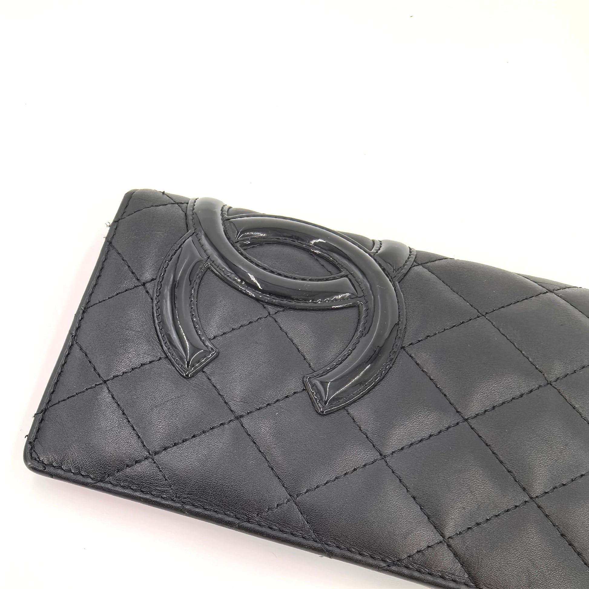 Chanel Wallet Purse Cambon line Black Pink Woman